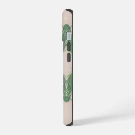 Artistic Fluid Abstract in Aqua & Green  iPhone 15 Case (Linkerkant)