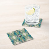 Artistic Fluid Abstract in Aqua & Green Kartonnen Onderzetters (Insitu)
