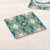 Artistic Fluid Abstract in Aqua & Green Kartonnen Onderzetters (Schuin)