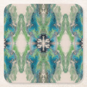 Artistic Fluid Abstract in Aqua & Green Kartonnen Onderzetters (Voorkant)