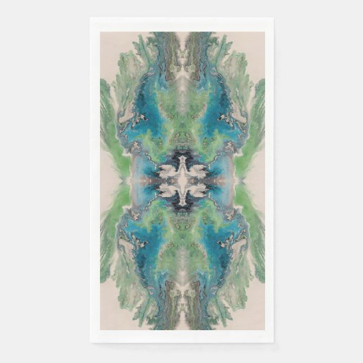 Artistic Fluid Abstract in Aqua & Green Servet (Voorkant)