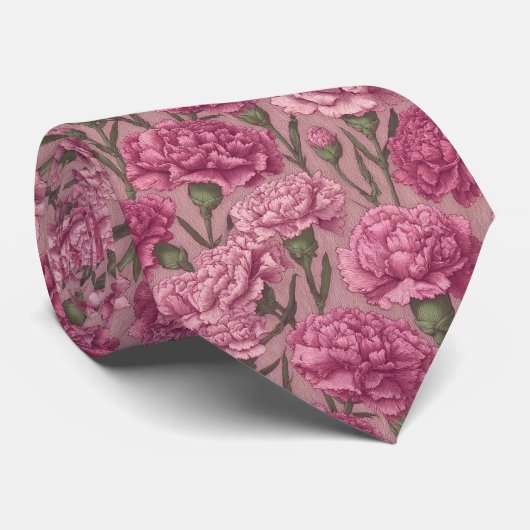 Artistic For Him Carnation Floral Stropdas (Opgerold)