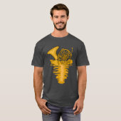 Artistic French Horn Marching Band Men French Horn T-shirt (Voorkant volledig)