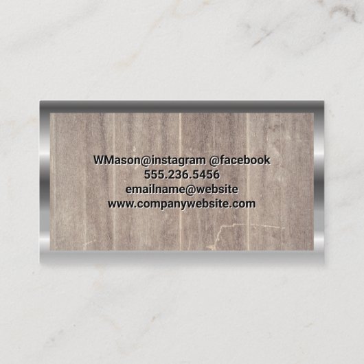 Artistic Geborsteld | Hout | Schaar Visitekaartje (Achterkant)