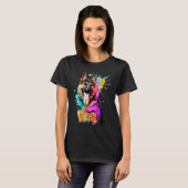 Artistic German Shepherd with Paint Splashes T-shirt (Voorkant volledig)