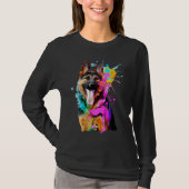 Artistic German Shepherd with Paint Splashes T-shirt (Voorkant)