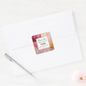 Artistic Gold en Pink Abstract Candle Business Vierkante Sticker (Envelop)