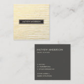 ARTISTIC GOLD FAUX SKETCH STRIPED LINE PATTERN VIERKANTE VISITEKAARTJE (Voorkant / Achterkant)