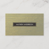 ARTISTIC GOLD FAUX SKETCH STRIPED LINE PATTERN VISITEKAARTJE (Voorkant)