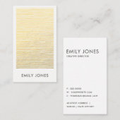 ARTISTIC GOLD FAUX SKETCH STRIPED LINE PATTERN VISITEKAARTJE (Voorkant / Achterkant)