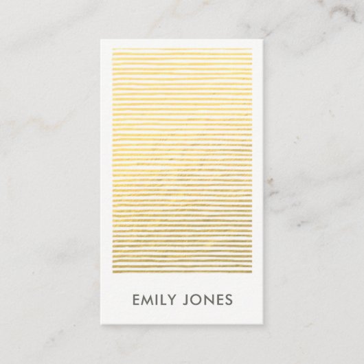 ARTISTIC GOLD FAUX SKETCH STRIPED LINE PATTERN VISITEKAARTJE (Voorkant)