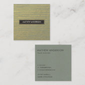 ARTISTIC GOLD GRAY FAUX SKETCH STRIPE LINE PATROON VIERKANTE VISITEKAARTJE (Voorkant / Achterkant)