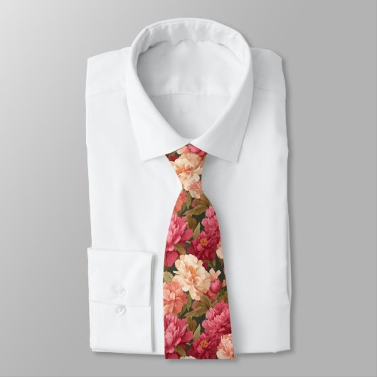 Artistic Graduation Gifts For Him Peonies Floral Stropdas (Gebonden)