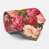 Artistic Graduation Gifts For Him Peonies Floral Stropdas (Opgerold)