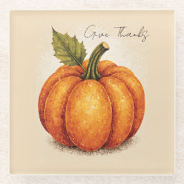 Artistic Grain Thanksgiving Pumpkin Glazen Onderzetter