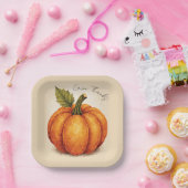 Artistic Grain Thanksgiving Pumpkin Papieren Bordje (Feest)