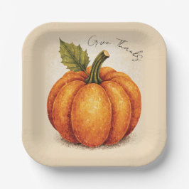 Artistic Grain Thanksgiving Pumpkin Papieren Bordje