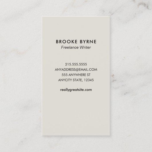 Artistic Green Abstract Visitekaartje (Achterkant)