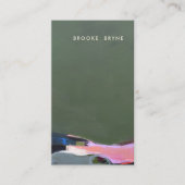 Artistic Green Abstract Visitekaartje (Voorkant)