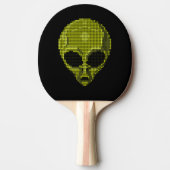 Artistic Green Alien Head on Black Background Tafeltennisbatje (Voorkant)