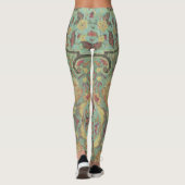 Artistic Green Damask Leggings (Achterkant)