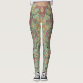 Artistic Green Damask Leggings (Voorkant)