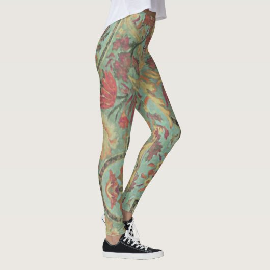 Artistic Green Damask Leggings (Rechts)