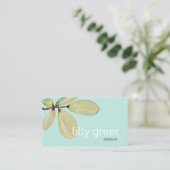 Artistic Green Leaf Waterverf Tree Branch Visitekaartje (Staand voorkant)