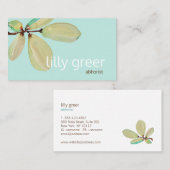 Artistic Green Leaf Waterverf Tree Branch Visitekaartje (Voorkant / Achterkant)