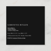 ©Artistic Green Lotus Flower Dark Floral Vierkante Visitekaartje (Achterkant)