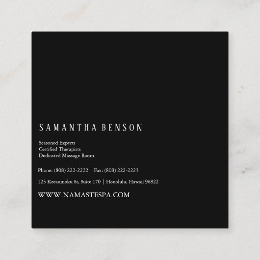 ©Artistic Green Lotus Flower Dark Floral Vierkante Visitekaartje (Achterkant)