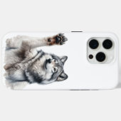 Artistic Grey Wolf in Waterverf Case-Mate iPhone Case (Achterkant (horizontaal))