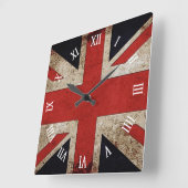 Artistic Grunge UK vlag Vierkante Klok (Hoek)