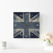 Artistic Grunge UK vlag Vierkante Klok (Huis)