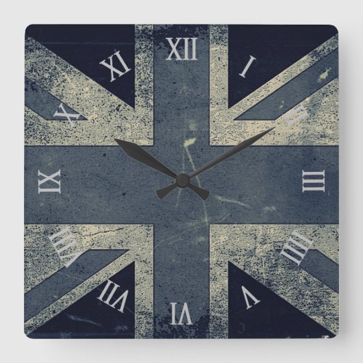 Artistic Grunge UK vlag Vierkante Klok (Voorkant)
