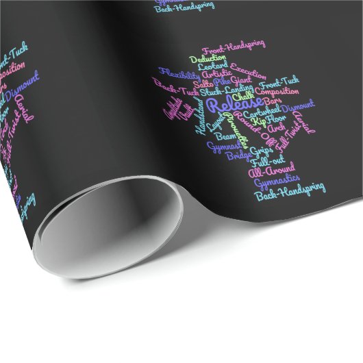 Artistic Gymnastics Word Cloud Cadeaupapier (Rol Hoek)