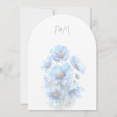 Artistic Handwritten Blue Himalayan Poppy Wedding  Kaart (Achterkant)