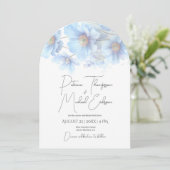 Artistic Handwritten Blue Himalayan Poppy Wedding  Kaart (Staand voorkant)