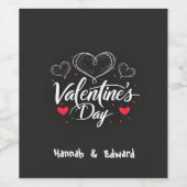 Artistic Heart Illustrations I Black I Valentijns Wijn Etiket (Enkel label)