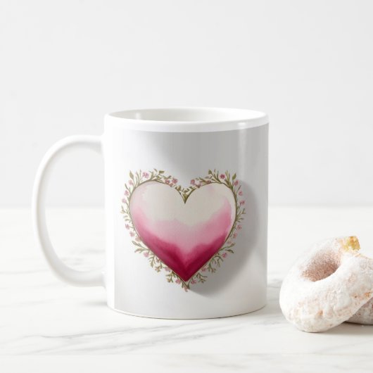 Artistic Heart-Shaped Design Koffiemok (Met donut)