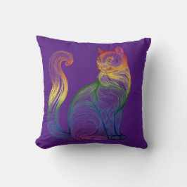 Artistic Home Decor Vibrant Swirl Cat  Kussen