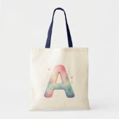 Artistic Initial 'A' - Custom Name Tote Bag (Voorkant)