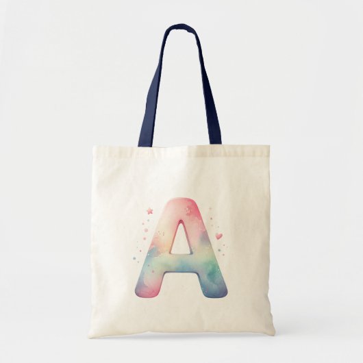 Artistic Initial 'A' - Custom Name Tote Bag (Voorkant)