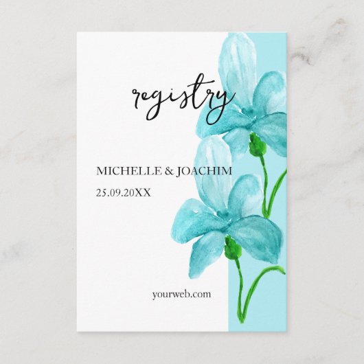 Artistic Iris Blue Waterverf Art Enclosure Kaart (Voorkant)