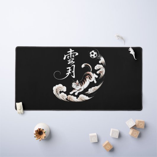 Artistic Japanese Cat Soccer Office Decor for Game Bureaumat (Kindertafel)