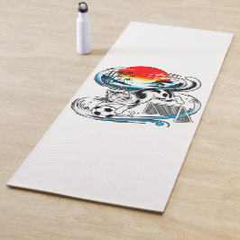 Artistic Japanese Soccer Cat for fitness art lover Yogamat