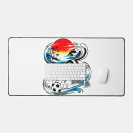 Artistic Japanese Soccer Cat for gaming, office Bureaumat