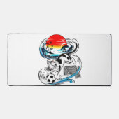 Artistic Japanese Soccer Cat for gaming, office Bureaumat (Voorkant)