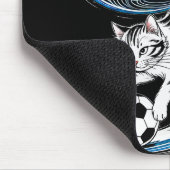 Artistic Japanese Soccer Cat for gaming, office Muismat (Hoek)