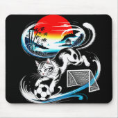 Artistic Japanese Soccer Cat for gaming, office Muismat (Voorkant)